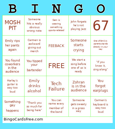 Colorjoy 1 Bingo Card