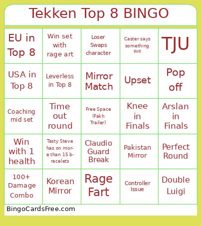 Combo Breaker Top 8 Bingo