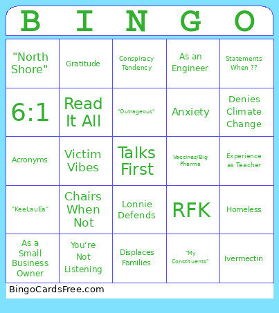 Comedy Bingo Card