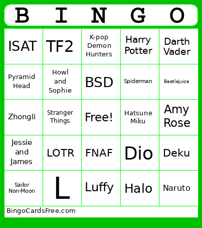 Comic Con 2025 Bingo Card