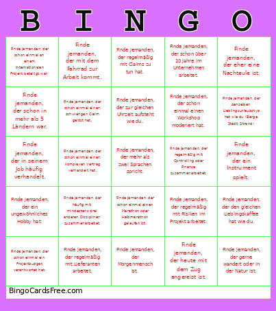 Commercial-Workshop Bingo Card