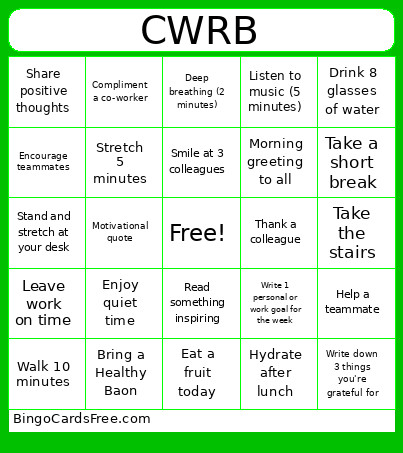Commonwealth Bingo Card