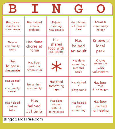 Community ! Bingo Card