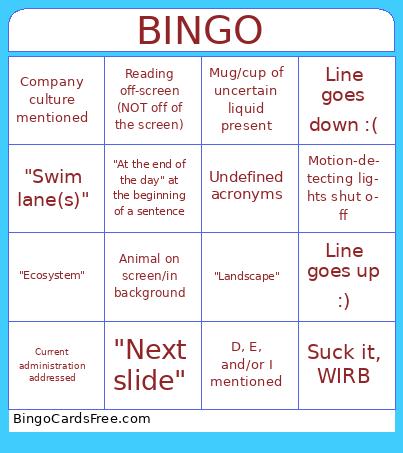 Company Town Hall Bingo