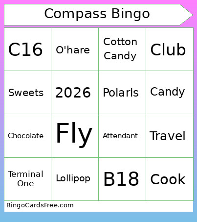 Compass Bingo Card