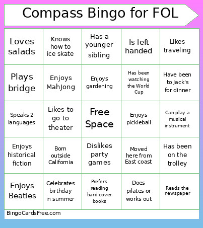 Compass For FOL Bingo Card