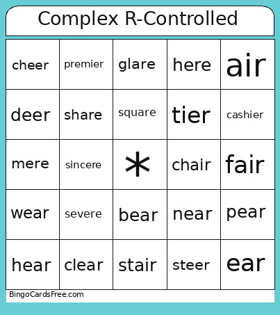 Complex R-Controlled Bingo Card