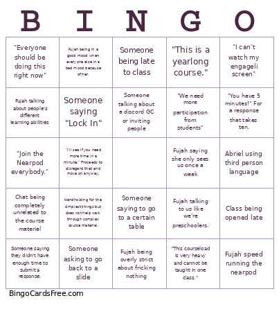 Computer Networking Bingo Card