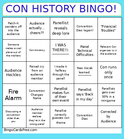 CON HISTORY ! Bingo Card