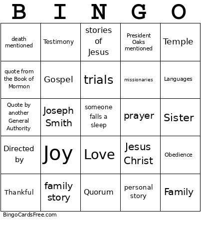 Conference Bingo Card