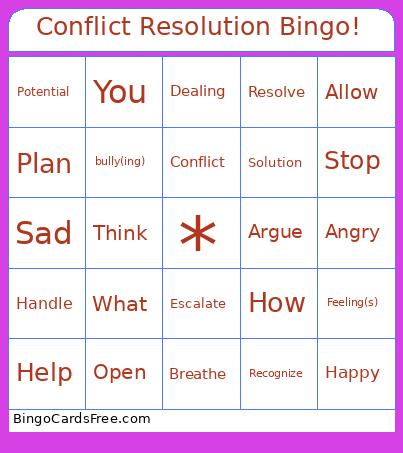 Conflict Resolution Bingo! 