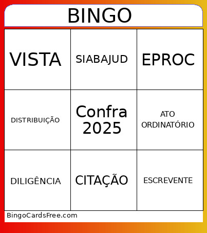 CONFRA 2025 Bingo Card