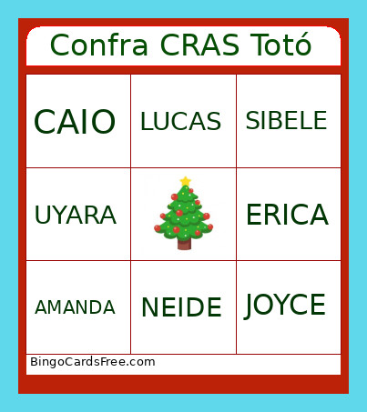 Confra CRAS Totó Bingo Card