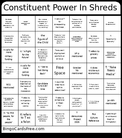 Constituent Power In Shambles Bingo Card