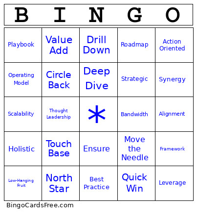 Consultant Speak Bingo Card