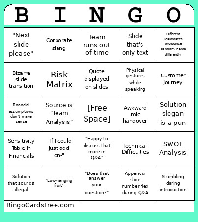 Consulting Bingo Card
