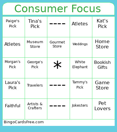 Consumer Focus Bingo Card 2