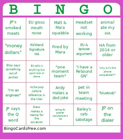Consumer Team BINGO