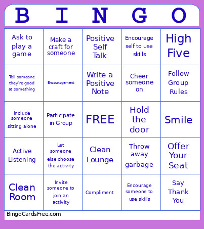 Contributions Bingo Card