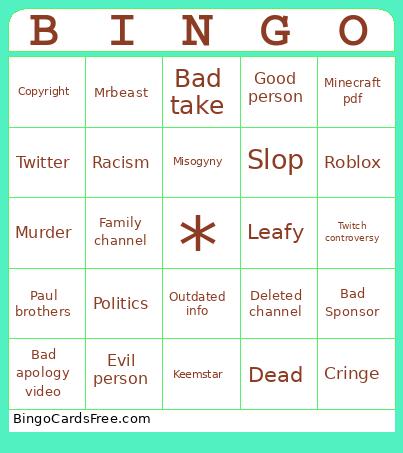 Controversy iceberg Bingo