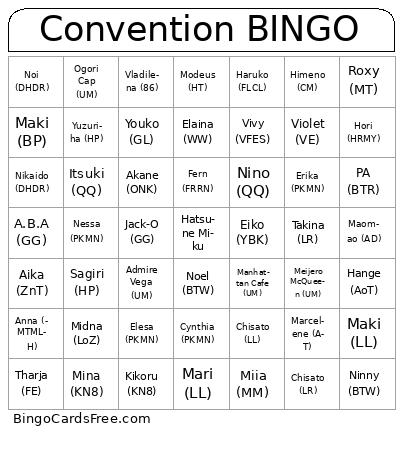 Convention Bingo Cards Free Pdf Printable Game, Title: Convention BINGO