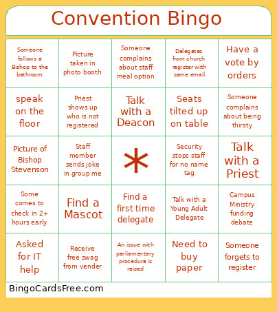 Convention Bingo Card