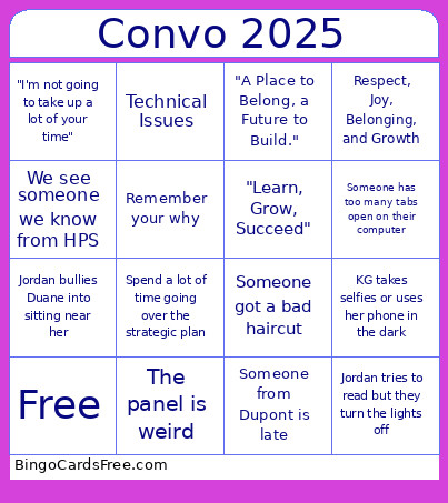 Convo 2025 Bingo Card
