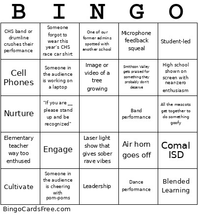 Convocation Bingo Card