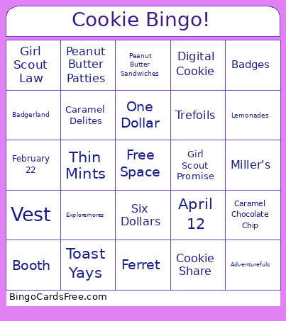 Cookie ! Bingo Card