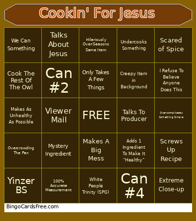 Cookin For Jesus V6 Bingo Card