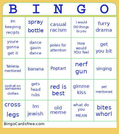 Coolcat Bingo Card
