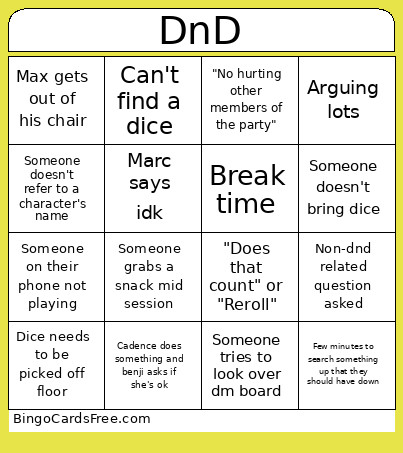 Coolest Bingo Card