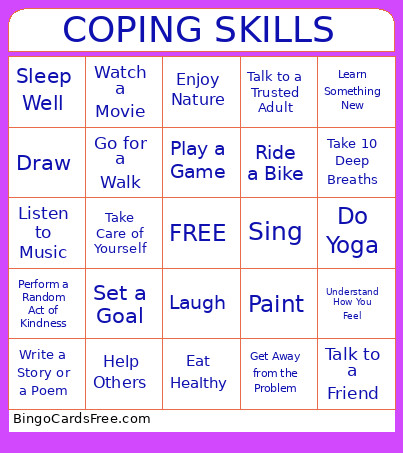 Coping Skills Bingo Card