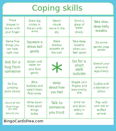 Coping skills  Bingo