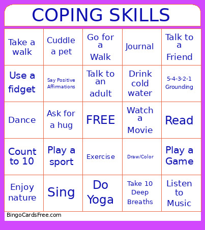 Coping Skills Bingo Card