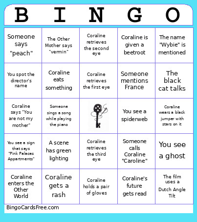 Coraline Bingo Card