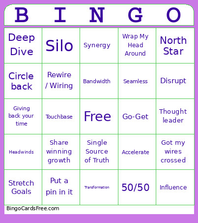 Corporate Buzzword Bingo Card
