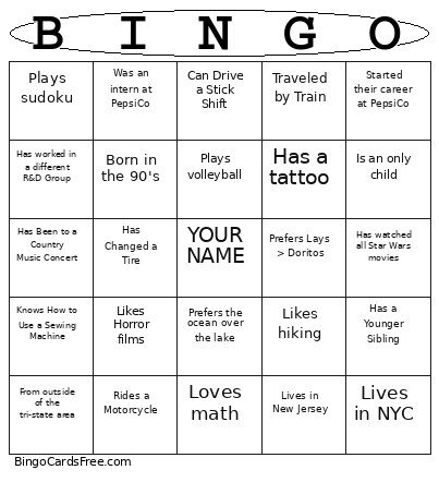 Corporate Icebreaker Bingo Card