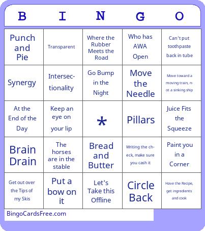 Corporate Slang Bingo