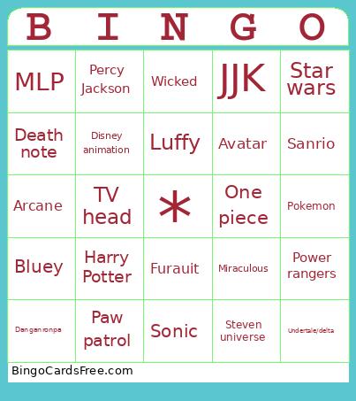 Cosplay Bingo Card 2