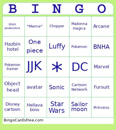 Cosplay Bingo Card