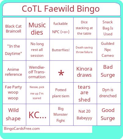 CoTL Faewild Bingo Cards Free Pdf Printable Game, Title: CoTL Faewild Bingo