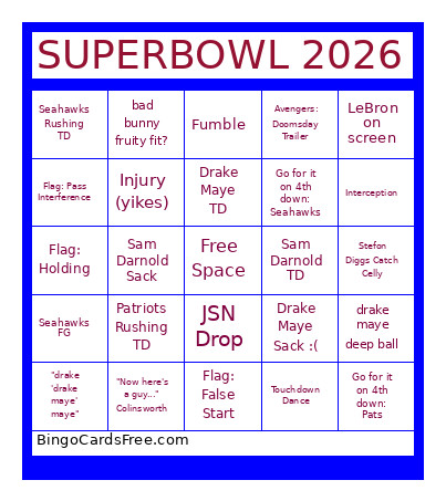 Coughlin Bingo Card