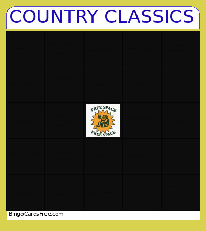 COUNTRY CLASSICS Bingo Card