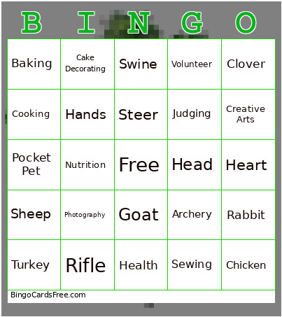 Country Slickers Bingo Card