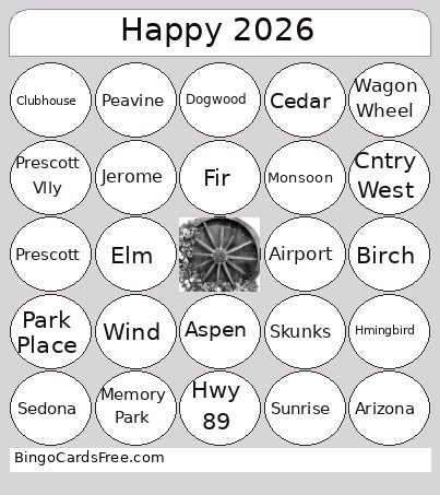 Country West Bingo Card