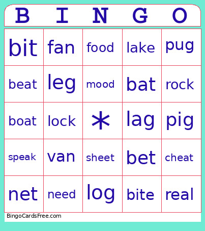 Course 0 Phonetics Bingo Card