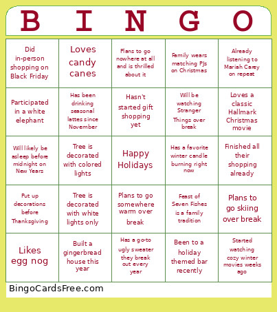 Courtney Test Bingo Card