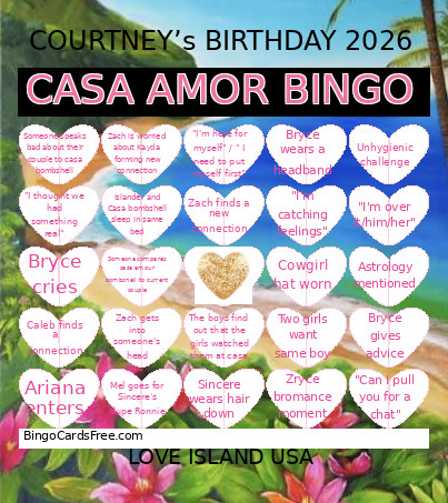 COURTNEYS BDAY Bingo Card
