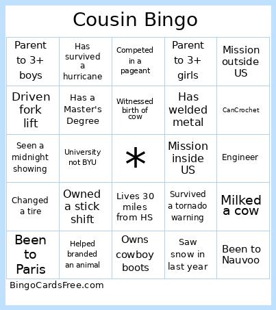Cousin Bingo